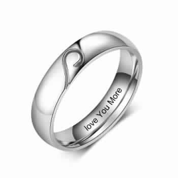 Engravable Silver Stainless Steel Ring with a Matte Swirl