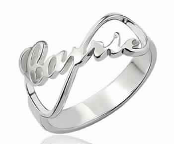 925 Silver Infinity Name Ring