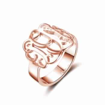 Rosegold Hollow Monogram Ring