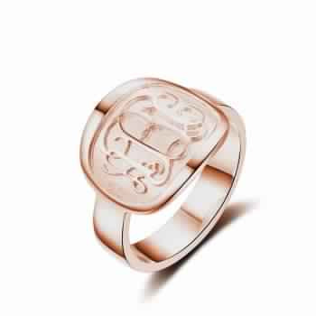 Rosegold Solid Monogram Ring