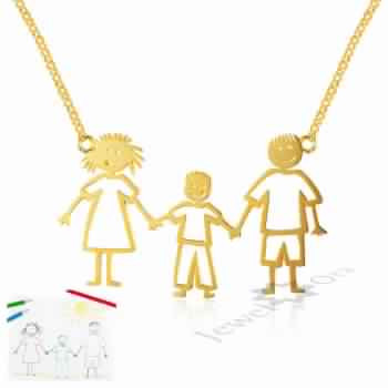 Gold Family Portrait Necklace