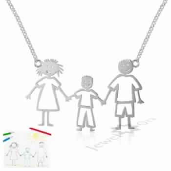 925 Silver Family Portrait Necklace