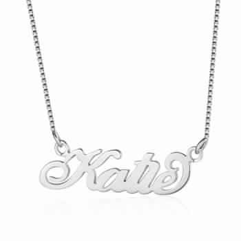 925 Silver Wide Cursive Name Necklace