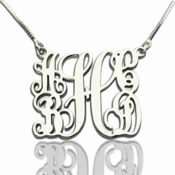 925 Silver Monogram Name Necklace with 5 Initials