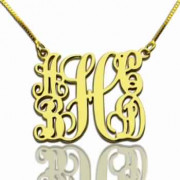 Gold Monogram Name Necklace with 5 Initials