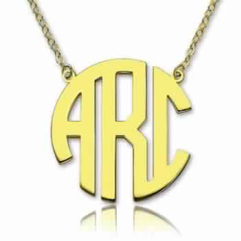 Gold Rounded Monogram Name Necklace