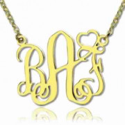 Gold Monogram Name Necklace with Heart Decal