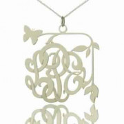 925 Silver Butterfly Monogram Name Necklace