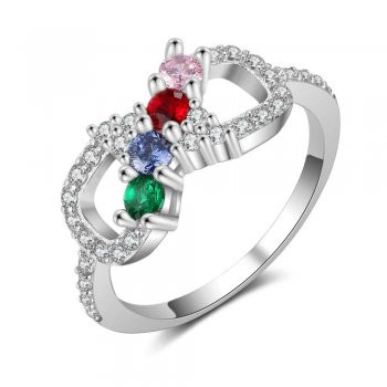 Best Dropship Product * Birthstone & Engraved Rhoidum Plated Ring#RI103810