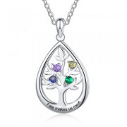 Best Dropship Product * Birthstone & Engraved Rhodium Plated Necklace#NE105457