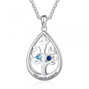 Best Dropship Product * Birthstone & Engraved Rhodium Plated Necklace#NE104896