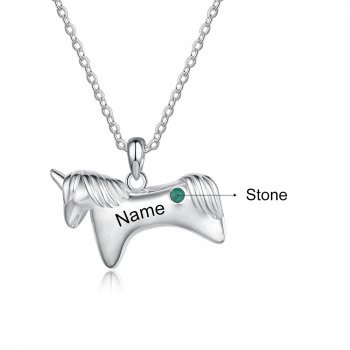 Best Dropship Product * Birthstone & Engraved Rhodium Plated Necklace#NE104787