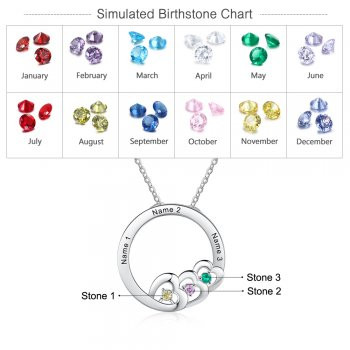 Best Dropship Product * Birthstone & Engraved Engraved Rhodium Plated Necklace#NE104408