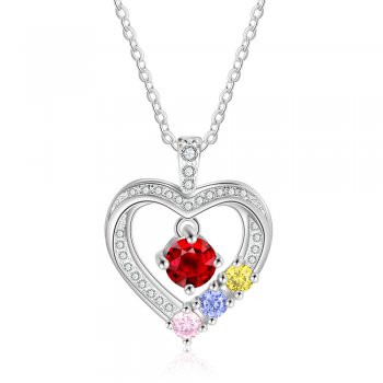 Best Dropship Product * Birthstone & Engraved Rhodium Plated Necklace#NE103206