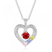 Best Dropship Product * Birthstone & Engraved Rhodium Plated Necklace#NE103206