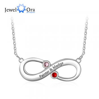 Best Dropship Product * Birthstone & Engraved Rhodium Plated Necklace#NE103204