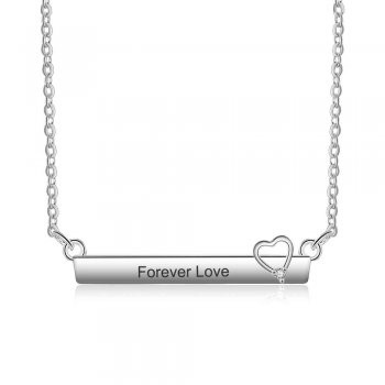 Best Dropship Product*Personalized Rhodium Plated Nameplate Bar Necklace#NE103163