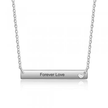 Best Dropship Product*Personalized Rhodium Plated Nameplate Bar Necklace#NE103158