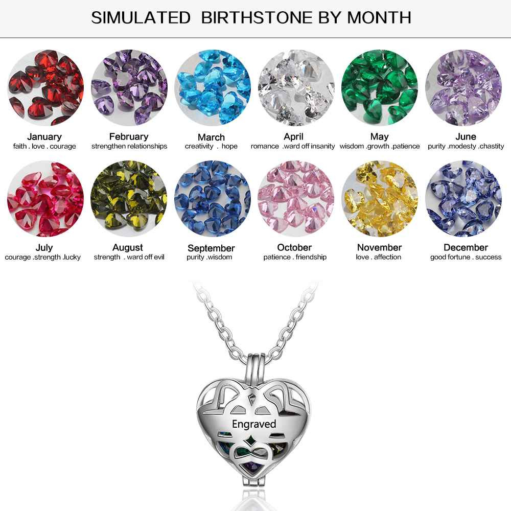 Best Dropship Product * Birthstone & Engraved Rhodium Plated Necklace#NE103144