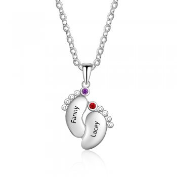 Best Dropship Product * Birthstone & Engraved Rhodium Plated Necklace#NE103123