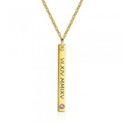 Personalized Rhodium Plated Nameplate Bar Necklace With 45CM Chain #NE102126