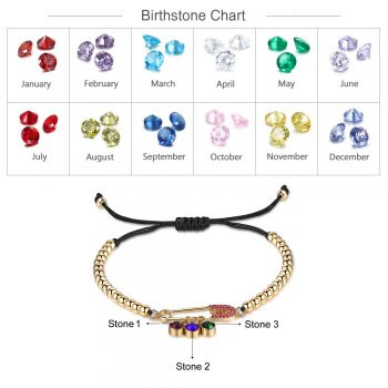 Best Dropship Product * Birthstone & Engraved Rhodium Plated Bracelet##BA103673