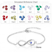 Best Dropship Product * Birthstone & Engraved Rhodium Plated Bracelet#BA103041