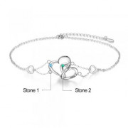 Best Dropship Product * Birthstone & Engraved Rhodium Plated Anklet #AS102112