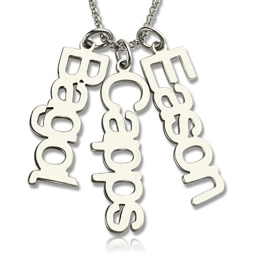 925 Silver Dropdown Name Necklace with 3 Names