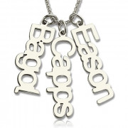 925 Silver Dropdown Name Necklace with 3 Names