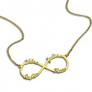 Gold Infinity Necklace with 4 Custom Names