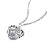 925 Silver Floating Charm Birthstone Necklace