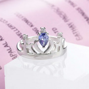 925 Silver Crown Birthstone Ring