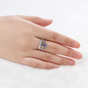 925 Silver Crown Birthstone Ring