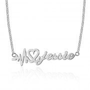 925 Silver Heartbeat Name Necklace