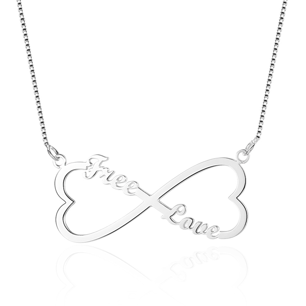 8 Character Heart Shaped Two Name Necklace