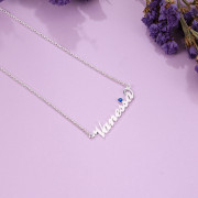 Custom Birthstone Name Necklace