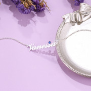 Custom Birthstone Name Necklace