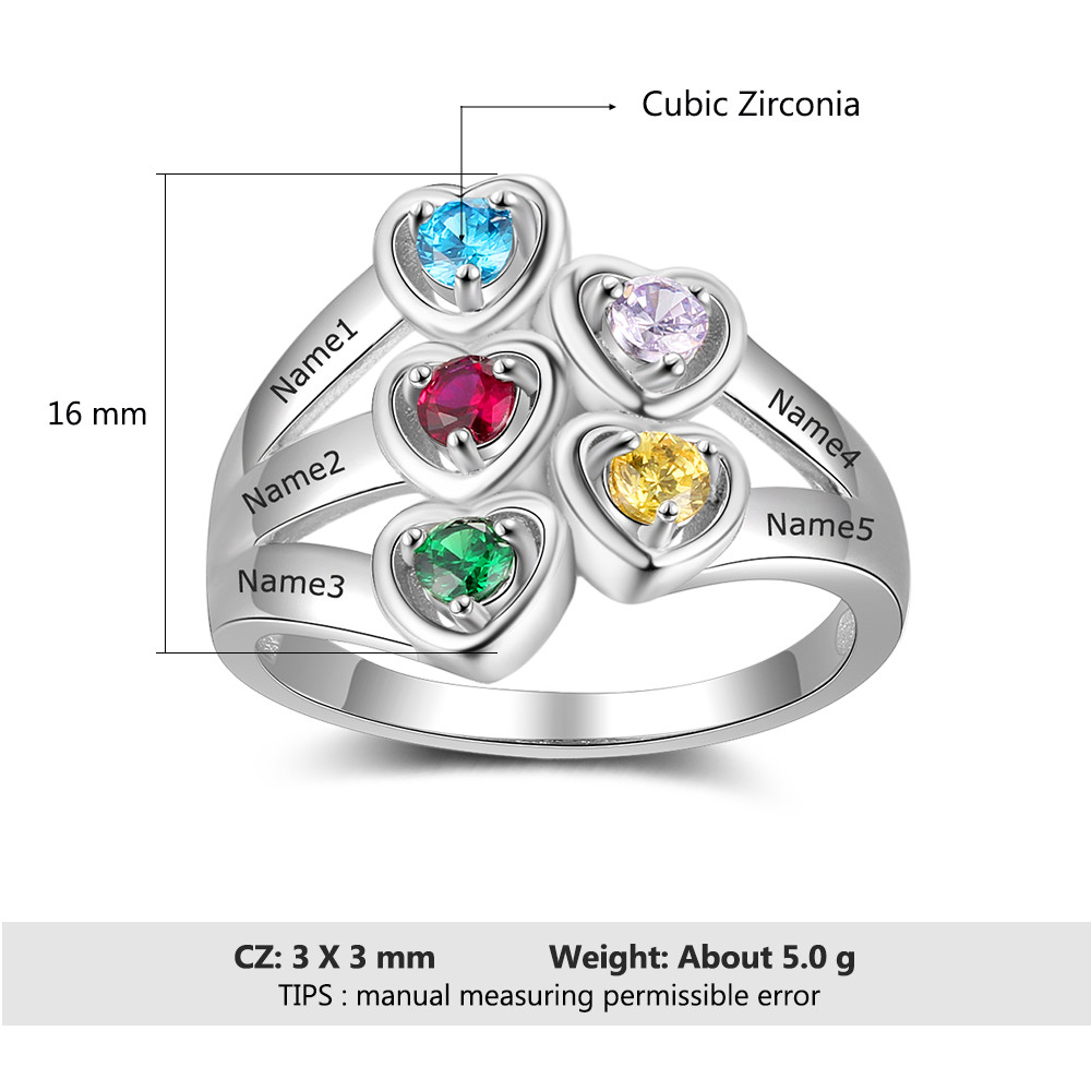 925 Silver Heart Cubic Zirconia Ring