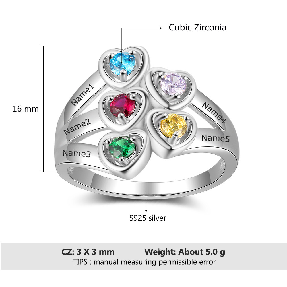 925 Silver Heart Cubic Zirconia Ring