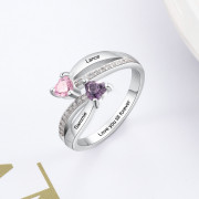 925 Silver Arched Birthstone Ring