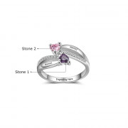 925 Silver Arched Birthstone Ring