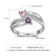 925 Silver Arched Birthstone Ring