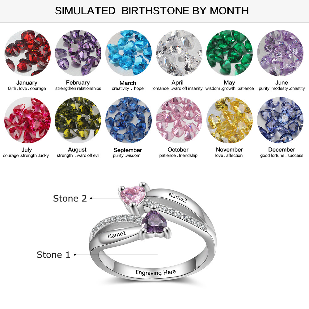 925 Silver Arched Birthstone Ring