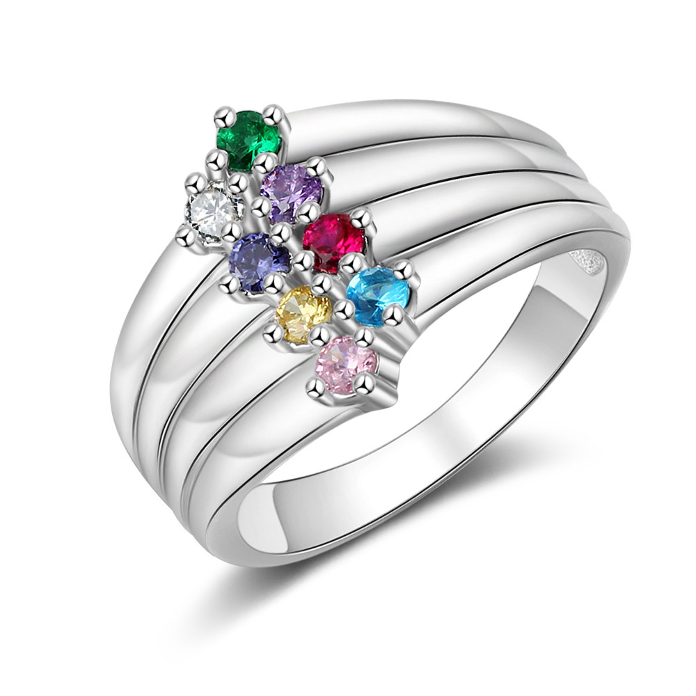 Best Dropship Product Birthstone & Engraved Sterling Silver Ring