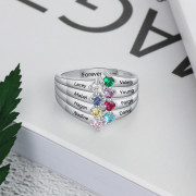 Best Dropship Product Birthstone & Engraved Sterling Silver Ring