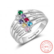 Best Dropship Product Birthstone & Engraved Sterling Silver Ring