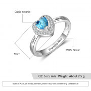 925 Sterling Silver Heart CZ Ring