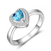 925 Sterling Silver Heart CZ Ring