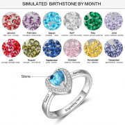 925 Sterling Silver Heart CZ Ring